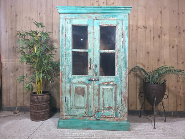 Vintage Reclaimed Indian Freestanding Kitchen Bathroom Drinks Display Cabinet