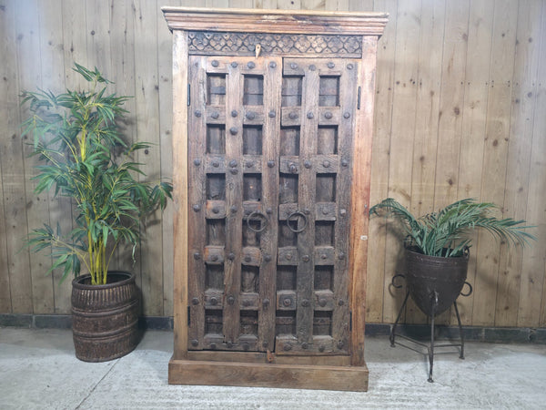 Vintage Reclaimed Indian Rustic Wooden Free Standing Cupboard Drinks Cabinet