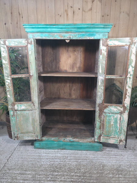 Vintage Reclaimed Indian Freestanding Kitchen Bathroom Drinks Display Cabinet