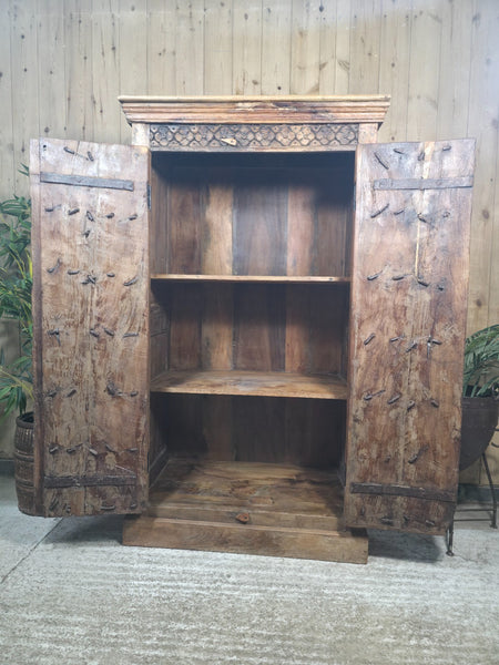 Vintage Reclaimed Indian Rustic Wooden Free Standing Cupboard Drinks Cabinet