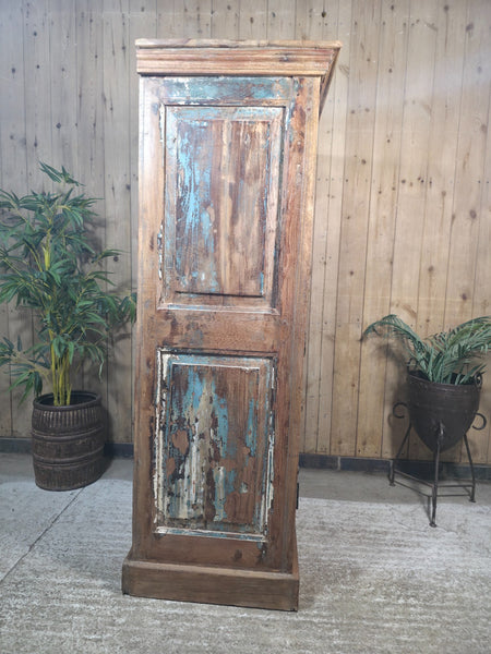 Vintage Reclaimed Indian Rustic Wooden Free Standing Cupboard Drinks Cabinet