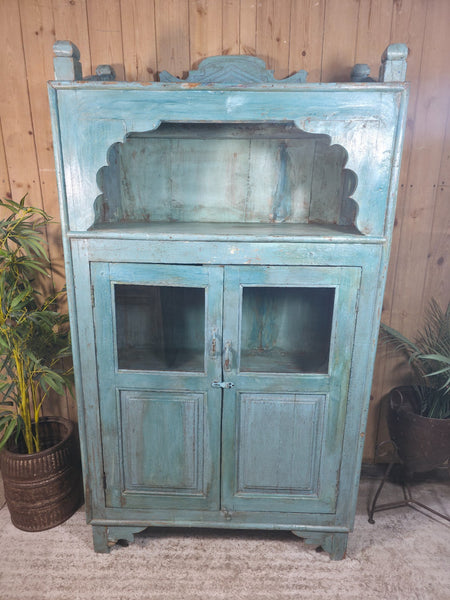 Vintage Reclaimed Indian Freestanding Kitchen Bathroom Drinks Display Cabinet