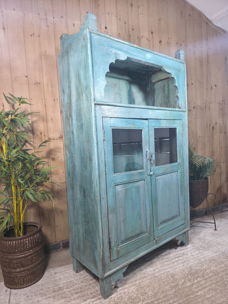 Vintage Reclaimed Indian Freestanding Kitchen Bathroom Drinks Display Cabinet