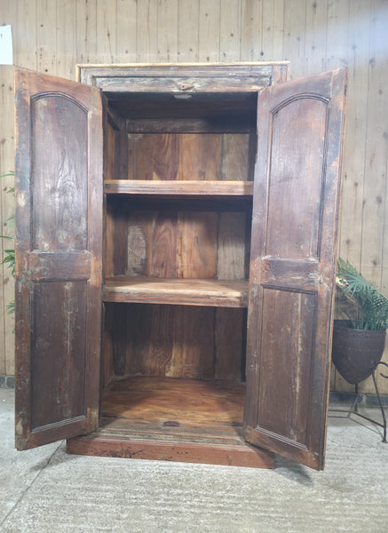 Vintage Reclaimed Indian Wooden House Keepers Linen Cupboard
