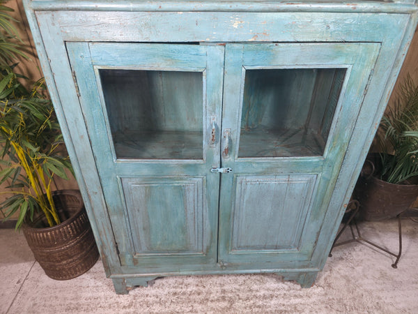 Vintage Reclaimed Indian Freestanding Kitchen Bathroom Drinks Display Cabinet