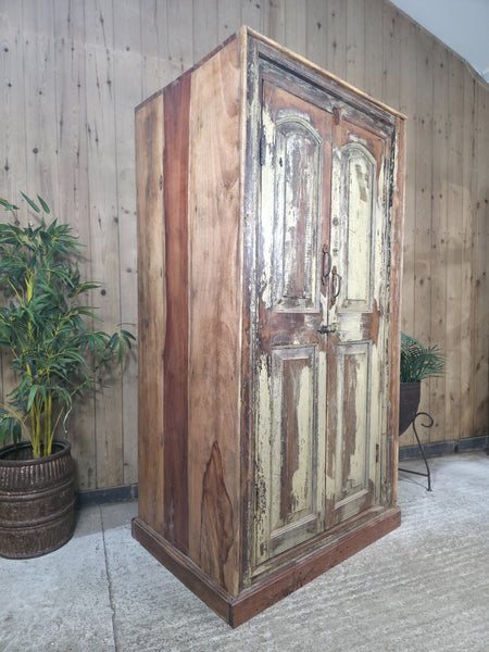 Vintage Reclaimed Indian Wooden House Keepers Linen Cupboard