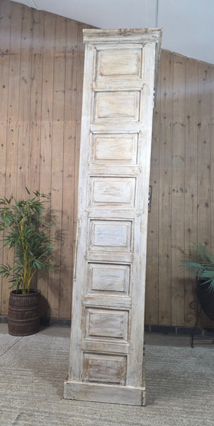 Large Vintage Reclaimed Indian Solid Wooden House Keepers Linen Cupboard