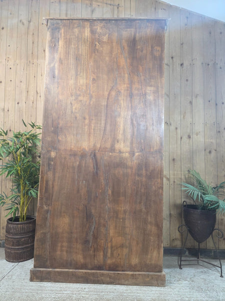 Large Vintage Reclaimed Indian Solid Wooden House Keepers Linen Cupboard