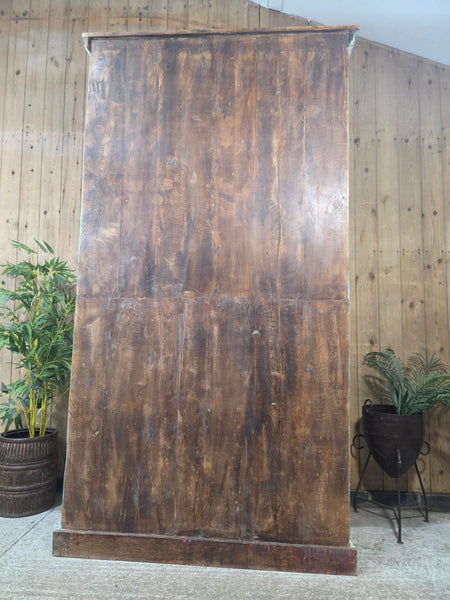 Large Vintage Reclaimed Indian Solid Wooden House Keepers Linen Cupboard