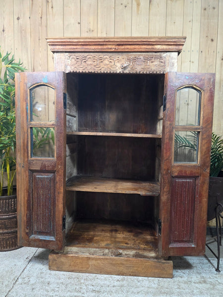 Vintage Reclaimed Indian Freestanding Kitchen Bathroom Drinks Display Cabinet