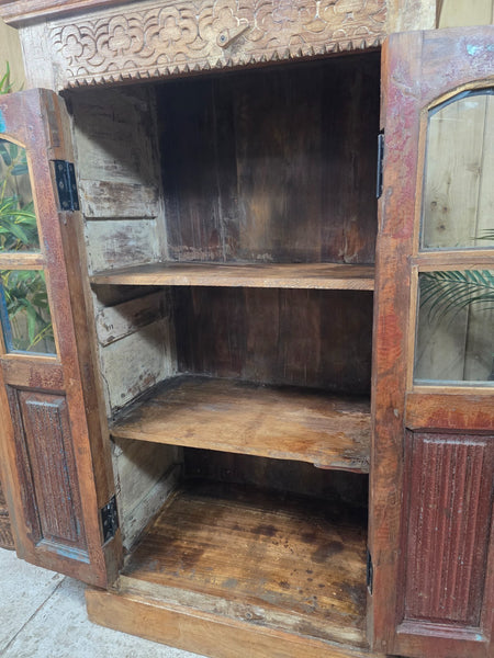 Vintage Reclaimed Indian Freestanding Kitchen Bathroom Drinks Display Cabinet