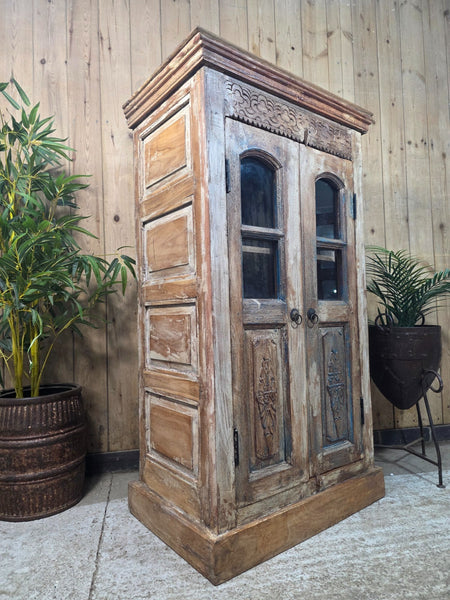 Vintage Reclaimed Indian Freestanding Kitchen Bathroom Drinks Display Cabinet