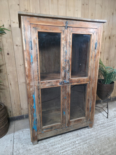Vintage Reclaimed Indian Freestanding Kitchen Bathroom Drinks Display Cabinet