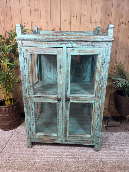 Vintage Reclaimed Indian Freestanding Kitchen Bathroom Drinks Display Cabinet