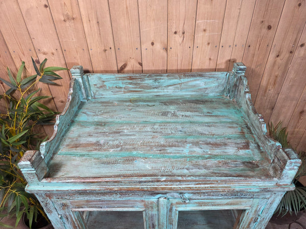 Vintage Reclaimed Indian Freestanding Kitchen Bathroom Drinks Display Cabinet