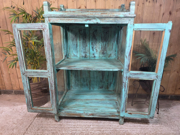 Vintage Reclaimed Indian Freestanding Kitchen Bathroom Drinks Display Cabinet