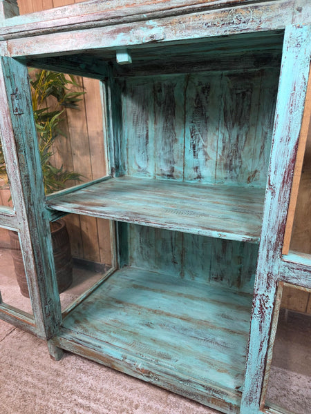 Vintage Reclaimed Indian Freestanding Kitchen Bathroom Drinks Display Cabinet