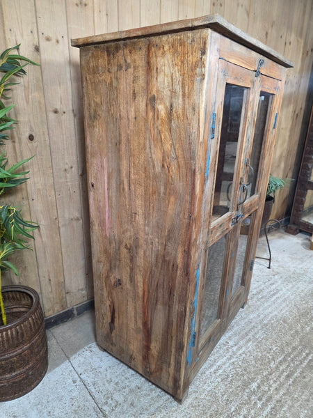 Vintage Reclaimed Indian Freestanding Kitchen Bathroom Drinks Display Cabinet
