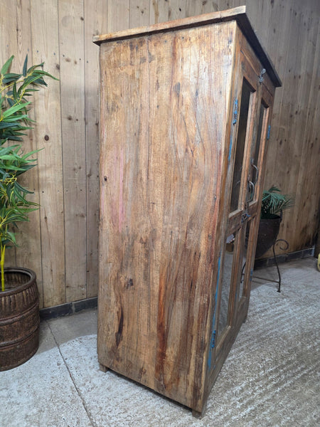 Vintage Reclaimed Indian Freestanding Kitchen Bathroom Drinks Display Cabinet