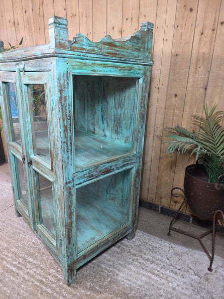 Vintage Reclaimed Indian Freestanding Kitchen Bathroom Drinks Display Cabinet