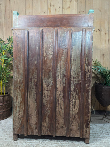 Vintage Reclaimed Indian Freestanding Kitchen Bathroom Drinks Display Cabinet