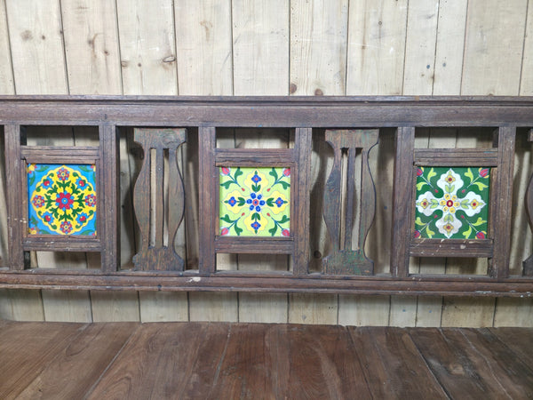 Vintage Rustic Indian Colonial Solid Wooden Garden Bench Seat Day Bed
