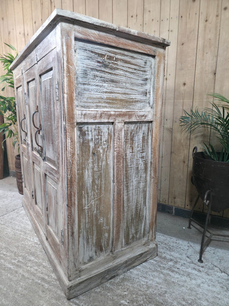 Vintage Reclaimed Indian Wooden House Keepers Linen Cupboard Sideboard Tv Unit