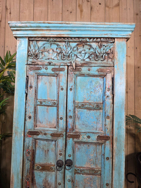 Vintage Reclaimed Indian Rustic Wooden Free Standing Cupboard Drinks Cabinet