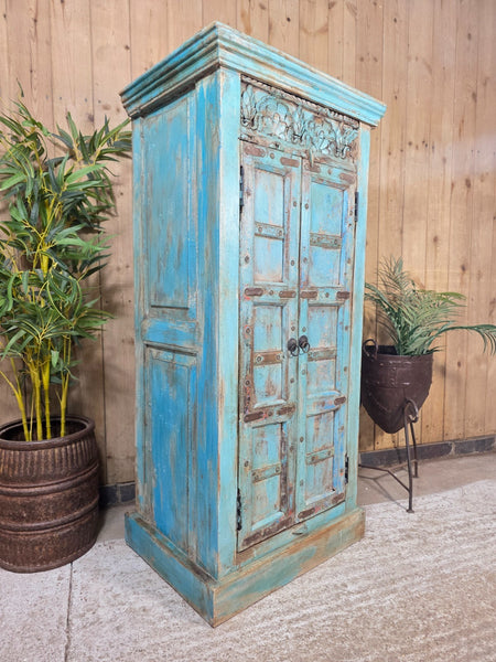Vintage Reclaimed Indian Rustic Wooden Free Standing Cupboard Drinks Cabinet