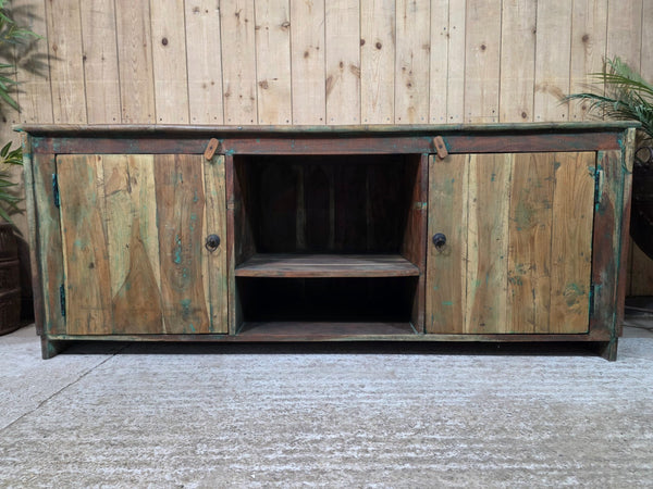 Vintage Reclaimed indian Solid Wooden Sideboard Tv Unit Display Cabinet
