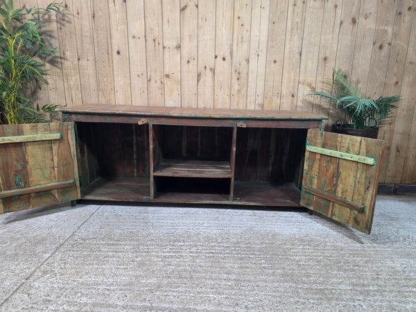Vintage Reclaimed indian Solid Wooden Sideboard Tv Unit Display Cabinet