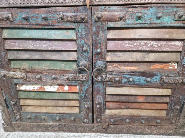 Vintage Reclaimed Indian Solid Wooden Sideboard Tv Unit Counter Bar