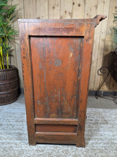 Vintage Indian Glazed Colonial Wooden Kitchen Bathroom Drinks Display Cabinet