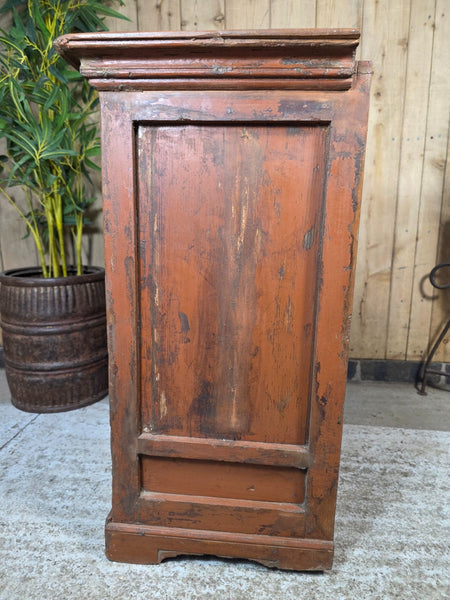 Vintage Indian Glazed Colonial Wooden Kitchen Bathroom Drinks Display Cabinet