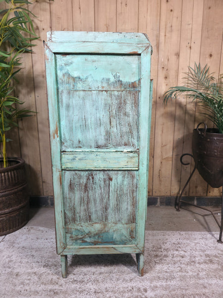 Vintage Indian Glazed Wooden Kitchen Bathroom Drinks Display Bedside Cabinet
