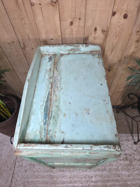 Vintage Indian Glazed Wooden Kitchen Bathroom Drinks Display Bedside Cabinet