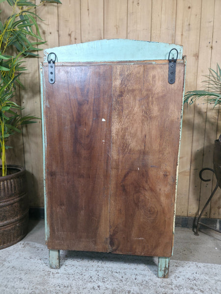 Vintage Indian Glazed Wooden Kitchen Bathroom Drinks Display Bedside Cabinet