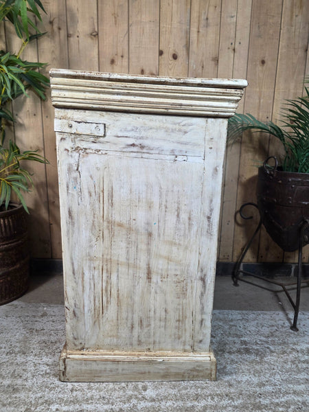 Vintage Indian Glazed Wooden Kitchen Bathroom Drinks Display Bedside Cabinet