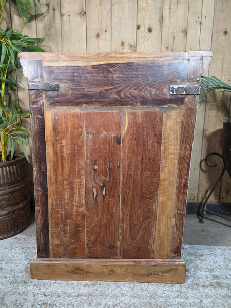 Vintage Indian Glazed Wooden Kitchen Bathroom Drinks Display Bedside Cabinet