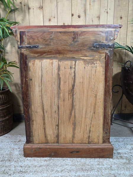 Vintage Indian Glazed Wooden Kitchen Bathroom Drinks Display Bedside Cabinet
