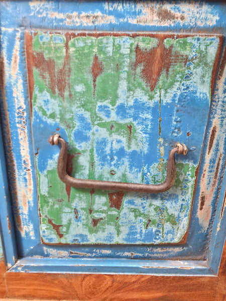 Vintage Reclaimed Indian Solid Wooden Blanket Box Ottoman Storage Trunk Chest
