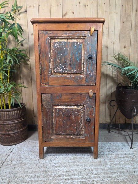 Vintage Reclaimed Indian Wooden Free Standing Bathroom Kitchen Cupboard Cabinet