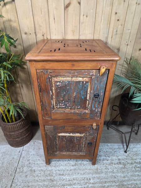 Vintage Reclaimed Indian Wooden Free Standing Bathroom Kitchen Cupboard Cabinet