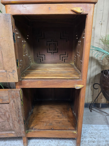Vintage Reclaimed Indian Wooden Free Standing Bathroom Kitchen Cupboard Cabinet