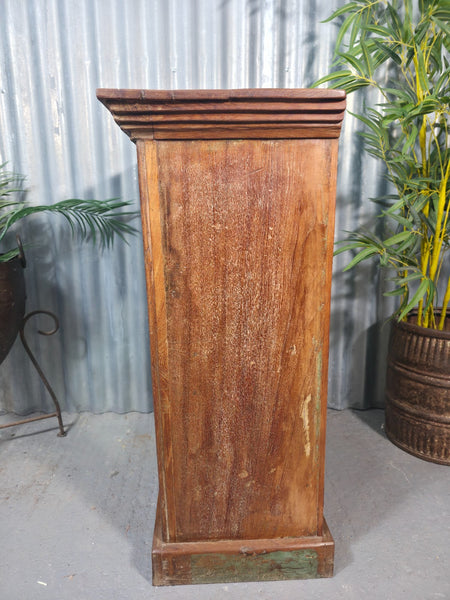 Vintage Indian Mirrored Colonial Wooden Kitchen Bathroom Drinks Display Cabinet
