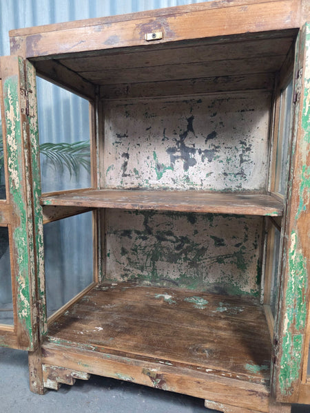 Vintage Reclaimed Indian Freestanding Kitchen Bathroom Drinks Display Cabinet