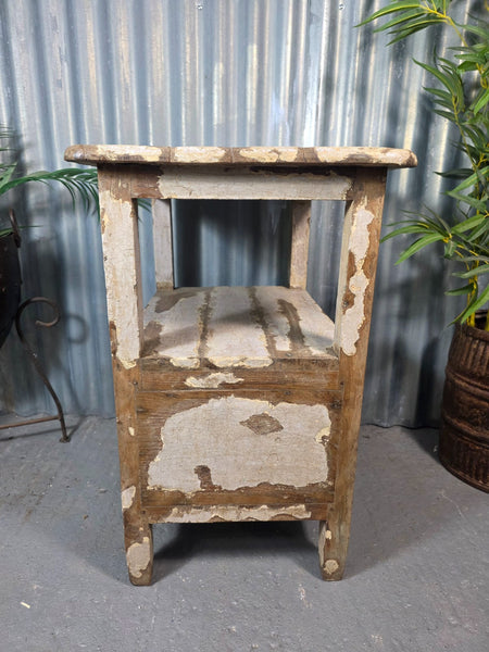 Vintage Indian Military Colonial Wooden Kitchen Bathroom Drinks Display Cabinet