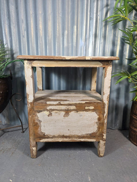 Vintage Indian Military Colonial Wooden Kitchen Bathroom Drinks Display Cabinet