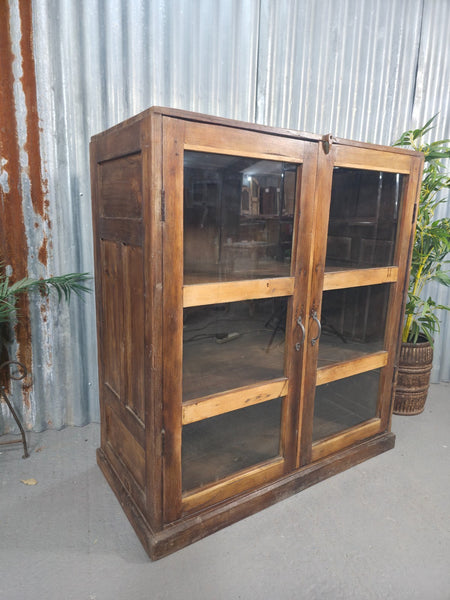 Vintage Reclaimed Indian Freestanding Kitchen Bathroom Drinks Display Cabinet