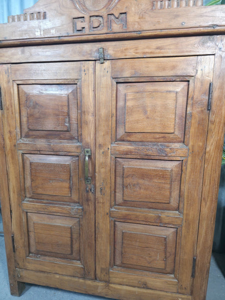 Vintage Indian Colonial Teak Wooden Hallway Kitchen Bathroom Cupboard
